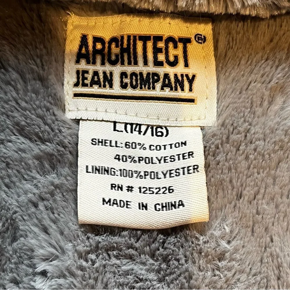 Architect Jean Co.Hooded jacket, white with grey stripes, L(14-16) full zip